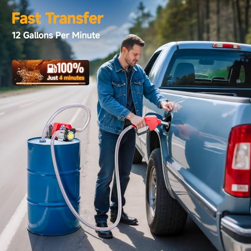 TaskStar Fuel Transfer Pump Battery Powered, 12GPM Diesel Kerosene Transfer - color: 18V 12GPM Cordless, Dual Batteries