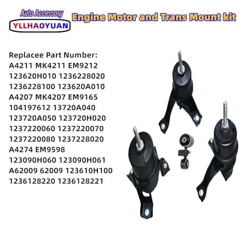 Yllhaoyuan Engine Motor Transmission Mount Set for 2007-2011 Camry 2.4L - size: 2007-2011 Camry 2.4L