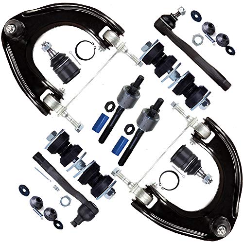 SCITOO 12PC Front Suspension Kit for Honda Civic 1988-1991 for Honda CRX 1988-1991 Lower Ball Joints Inner Outer Tie Rod Ends Front Sway Bar Links Upper Control Arms Shock Mount Bushing Auto Parts - color: Control Arm+Tie Rod+Sway Bar+Ball Joint, size: Fo