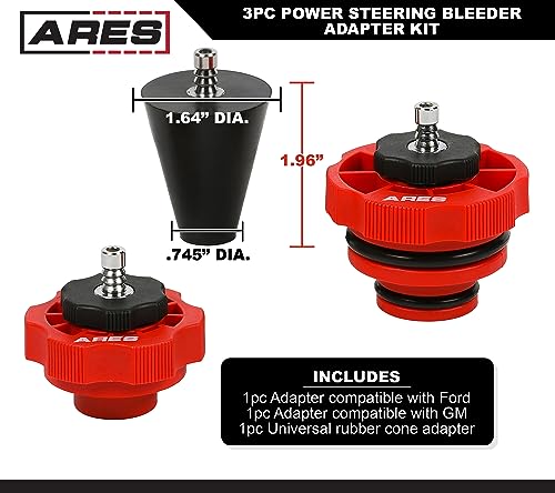 ARES 18069 3-Pc Power Steering Adapter Kit - for Manual Vacuum Pumps