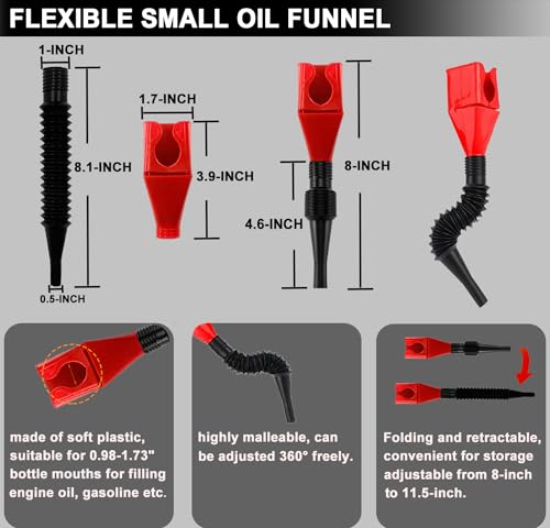 Oil Filter Wrench Set with Small Oil Funnel for Oil Change, 7 Pcs