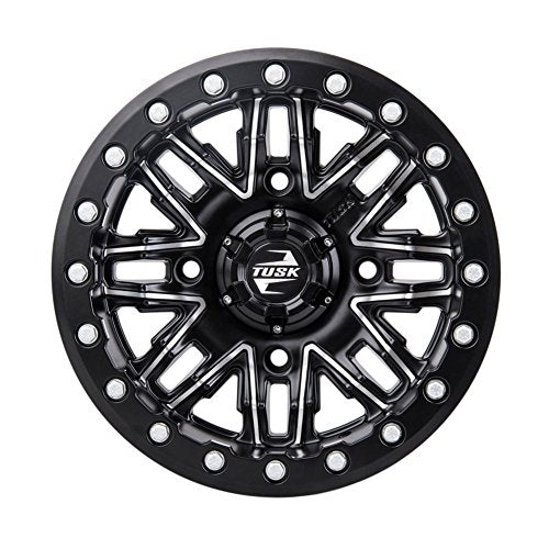 TUSK 4/137 Nebo Beadlock Wheel 14x7 4.0 + 3.0 Machined/Black Compatible with Can-Am Maverick Sport 1000R X XC 2020-2023
