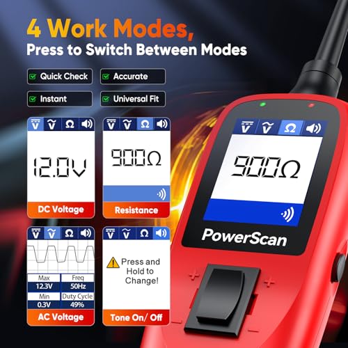 Autel PowerScan PS100 Power Circuit Probe Kit 2026, for All 12V 24V Cars - color: Red