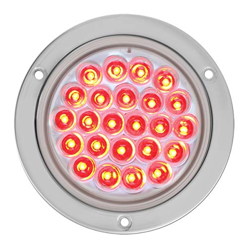 GG Grand General 78244 Red/Clear LED Light (4" Pearl Ss Rim and Pigtail, Lens) - color: Red/Clear, style: w/S.S Bezel