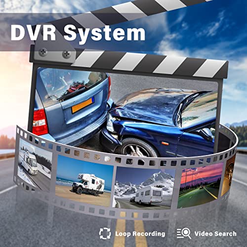 eRapta 1080P Wired Backup Camera System Kit,9" HD DVR Monitor - color: Grey