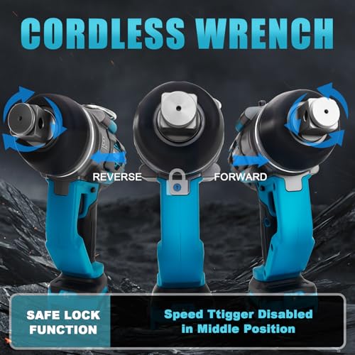 Cordless Impact Wrench 1" Compatible with Makita 18V Battery - color: Blue 3000n 1in