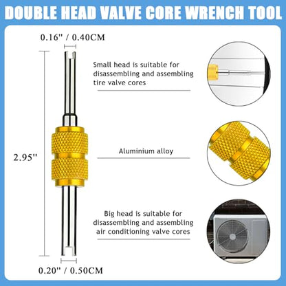 6Pcs Valve Core Wrench Tools, Single & Dual Head Wrench Tools