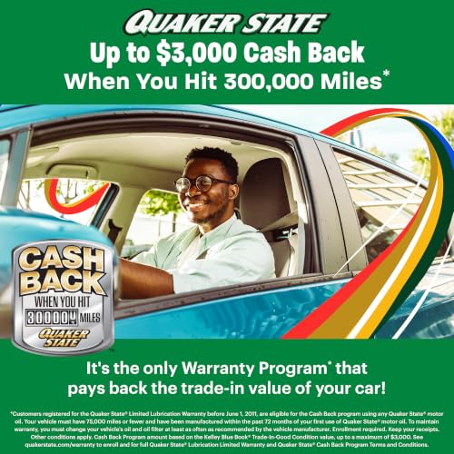 Quaker State Motor Oil, 10W-30, 1 Quart (6 Pack)