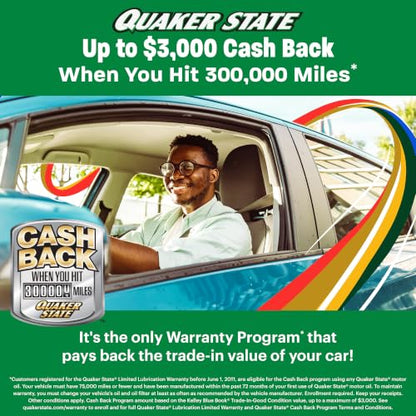 Quaker State Motor Oil, 10W-30, 1 Quart (6 Pack)