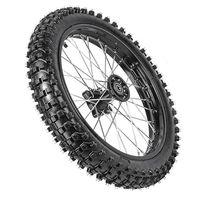 Dirt Bike 17/14 Wheel Combo Set with Tires & Tubes – 70/100-17 Front & 90/100-14 Rear Steel Rims, 12mm Axle Conversion for 110cc 125cc 140cc 150cc 160cc Pit Bikes Motocross Trail Bike Monkey