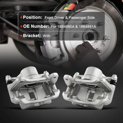 cciyu Front Left & Right Disc Brake Calipers Assembly 18B4880A 18B4881A - size: Front[18B4880A+18B4881A]