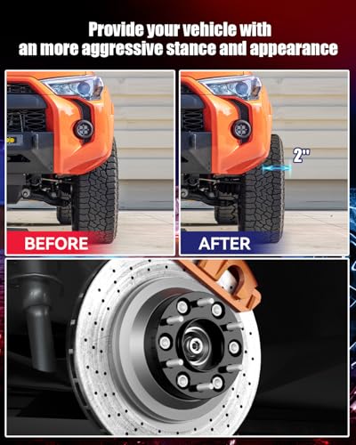 FLYCLE 6x5.5 Hubcentric Wheel Spacers for 2024 2025 2026 Tacoma with M14x1.5, 2 inch 6x139.7mm Wheel Spacer 95.2mm Center Bore for 2022-2026 Tundra,2023-2026 Sequoia, 2021-2026 LX600,2023-2025 GX550 - size: 2 Inch(2024 Tacoma)
