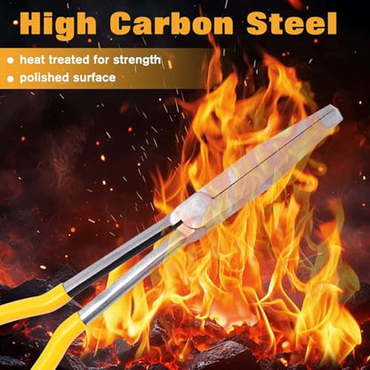 SPEEDWOX 11 Inches Long Reach Bull Nose Pliers Flat Nose Straight Serrated Jaws - style: Flat Nose