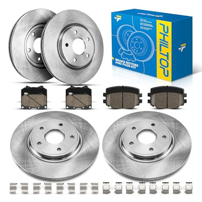 PHILTOP Front & Rear Brake Kit For 2012-2020 Dodge Journey, 12.99in&12.91in - color: Front 12.99（330mm）,Rear 12.91（328mm）, size: Dodge Journey 2012-2020