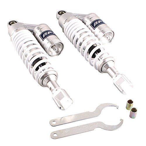 320mm Pair Rear Motorcycle Shock Absorbers Suspension Eye to Clevis Universal for Kawasaki Honda Yamaha Suzuki - color: 320mm White