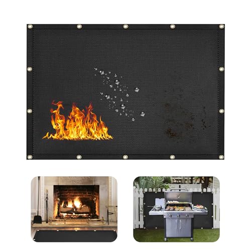 3' X 4' Grill Heat Shield for Deck Railing, Fireproof Heat Shield for Grill - color: Black, size: 3x4ft