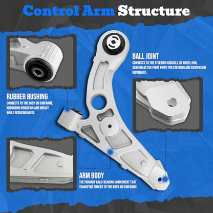 AUTOKAY Front Lower Control Arm Suspension Kit for Jeep Cherokee 2020-2023 - size: 18.11''×16.85''×5.12''