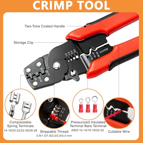 988Pcs Automotive Electrical Connectors Kit, 28 Types Electrical Terminal Pins Kit with Crimp Tool, Relay Fuse Remover & Car Disassembly Tool, Male/Female Wire Terminals for Professional Auto Repair
