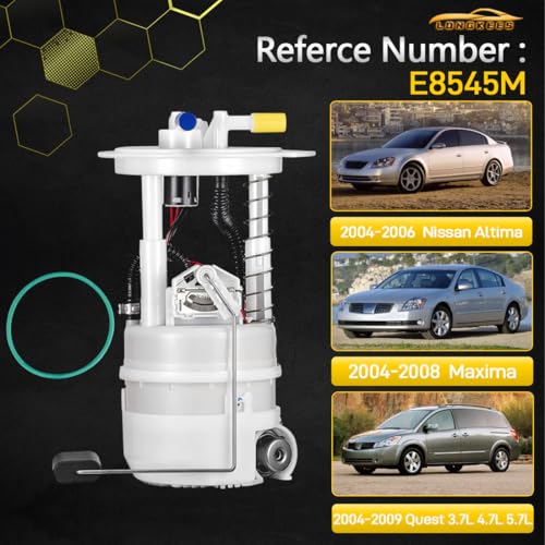 Electric Fuel Pump Assembly FIT 2004–2006 Nissan Altima, 2004–2008 Maxima, 2004–2009 Quest 3.5L / 2.5L (Non-California) – Replace OE# E8545M, 17040-7Y000, 17040-9J300, P76169M, FG0987 - color: E8545M