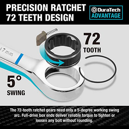 DURATECH 32-Piece Ratcheting Combination Wrench Set - size: Metric&SAE(32 PCS)