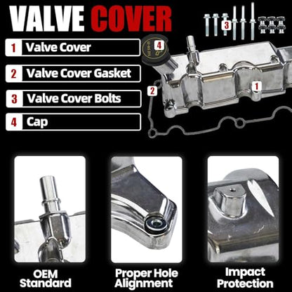MITZONE Right Side Aluminum Valve Cover Compatible with Ford Explorer Sport Trac Mercury Mountaineer 2004-2010 Ford Ranger 2004-2011 V6 4.0L 4L5Z6582AA 4L5Z6582GA - size: 2004-2011 Ford Right Side