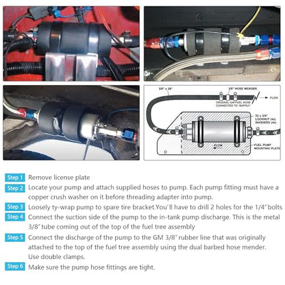 Inline Fuel Pump for Yamaha Outboard F200 F225 F250 F300 F350 F425 F450 2006-2016 Replaces # 6CB-24410-01-00