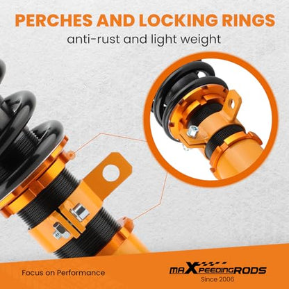 maXpeedingrods Coilover for BMW Z4 E85 Roadster 2003-2009, for BMW Z4 E86 Coupe 2006-2009, 24 Levels Damper Adjustable Coilovers Suspension Kit, Height Adjustable Lowering Kits Gold