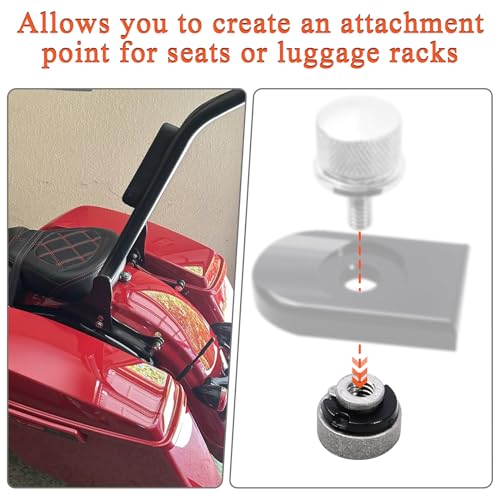 FOVPLUE Fender Seat Nut Kit, for Harley 1997-2019 Softail, FLT Touring - color: SLIVER NUT/WASHER