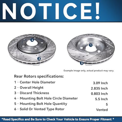 Detroit Axle - Brake Kit for 2006-2018 Dodge Ram 1500 2007-2009 Durango - size: 8PR3200005/kit