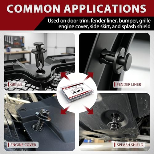 35PCS Universal Style Engine Under Cover Splash Shield Body Bolts Screws, Bumper Clips& Fender Liner Push Retainer Fastener Rivet Clips Compatible with Most Brand of Vehicles - style: Splash Shield Screws Universal Fit