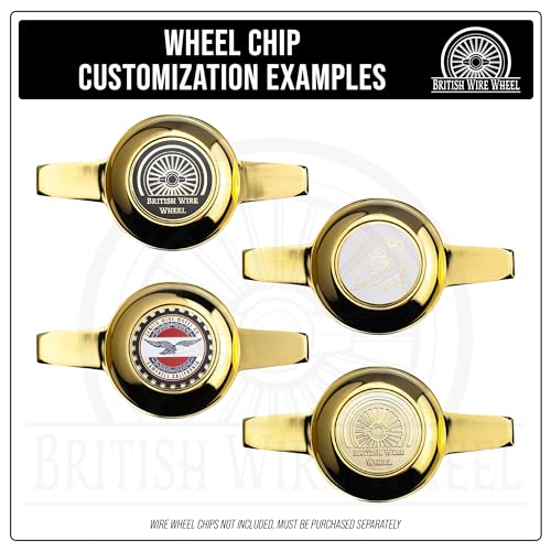 Zenith Style 2 Ear Cut Gold Spinner Cap (Single Left) | Left Side 24K Gold Plated 2 Bar/Wing Straight Knock Off Spinner Cap with Wheel Chip Recess | for Lowriders with Wire Wheels - color: Gold, style: Single Left