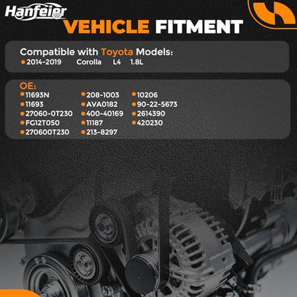 11693N Alternator for Toyota Corolla L4 1.8L 2014-2019 - size: 11693