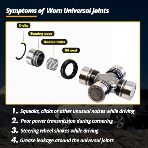 U Joint Universal Joints Replacement fits Toyota Highlander 3.3L AWD