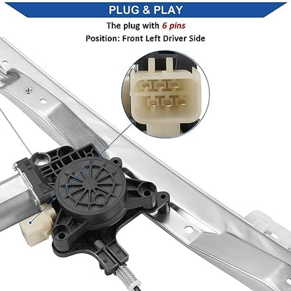 Obaee Window Regulator with Motor Front Left Driver Side, Replace 748-508 - size: Front Left Driver Side