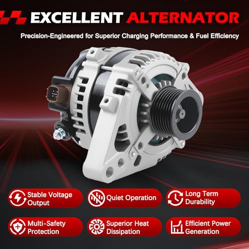 11139 Alternator 130Amp 12V for Tacoma V6 4.0L 2005-2015, 4Runner 2003-2009 V6 4.0L, High Output Alternator OE 270600P010, 270600P020, 270600P02084, 124325123, 1042103470, 13984, 11129 - size: 11139 | 130A