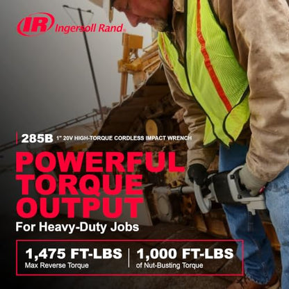 Ingersoll Rand 285B 1" Air Impact Wrench, 1475 ft-lbs Max Torque, Heavy Duty, D-handle - style: 1 Inch Drive - Standard Anvil