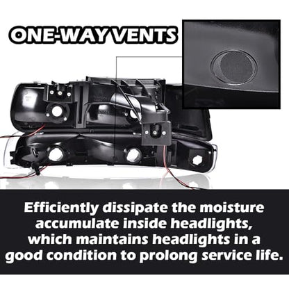 G-PLUS LED Headlights Fit Chevy Silverado 1999-2002/Fit Tahoe Suburban 1500 2500 2000-2006 Bumper Headlamps Left & Right - size: [LED Clear] 1999-2002 Silverado