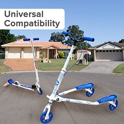 AlveyTech Handlebar Foam Grip Set - Replacement Hand Grips for Razor, Radio Flyer, Kids Kick Scooter, ATV, E-Bicycle, Electric Folding Scooters, Mountain Mini Bike Parts, fits Any 9/16" Bore Handle - color: Blue