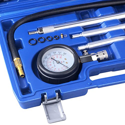 DAYUAN Professional Petrol Engine Compression Tester Kit (Dark Blue- 11Pcs) - color: Dark blue- 11Pcs