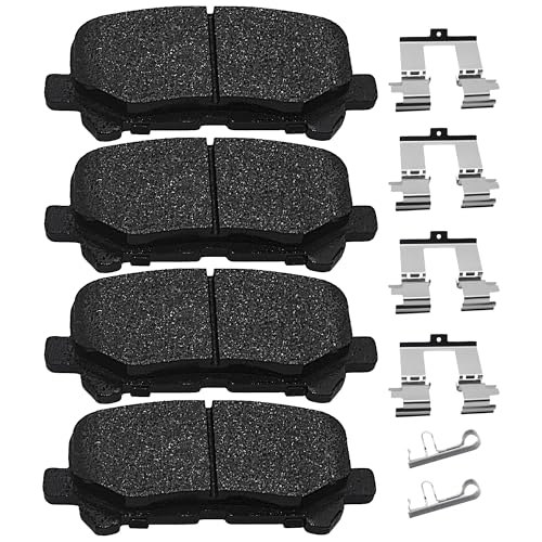 Brake Pads Rear Set Compatible with Acura MDX ZDX, Honda Odyssey Pilot Automotive Replacement Rear Brakes Semi-Metallic D1281 - style: D1281