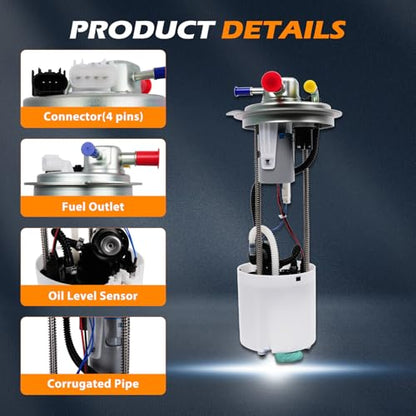 E4123M Fuel Pump Module Assembly Suitable for Silverado 1500 Sierra 1500 2014-2018 V6/V8 4.3L/5.3L/6.2L OE 13513407, 13582491, SP6714M, FG1832 - size: E4123M-size: 43cm