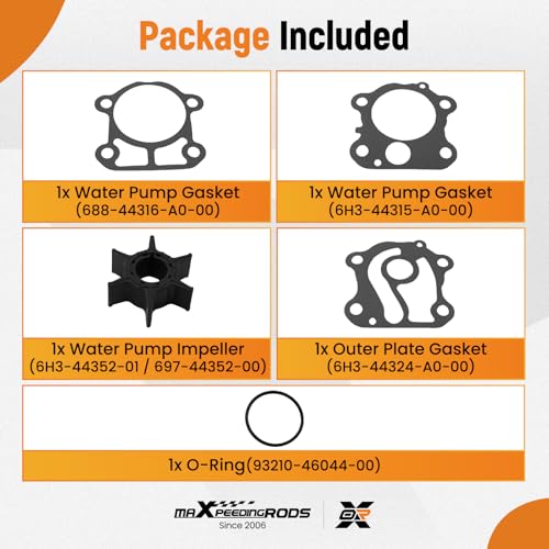 maXpeedingrods 6H3-W0078-00-00 Outboard water pump impeller Kit for Yamaha - size: For 50 60 70HP 1997-2006