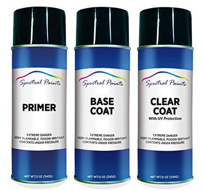 Spectral Paints Compatible/Replacement for Nissan KAD Gun Metallic - Aerosol Primer, Touch-Up Spray Paint & Clear - style: Primer, Touch-Up Spray Paint & Clear