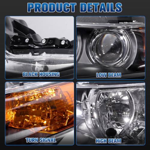 Headlights Compatible with 2009-2014 Acura TSX Sedan