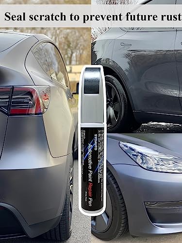 SYOAUTO Stealth Grey PN01 Touch Up Paint for Tesla Model Y 3 X S Car Touch Up Paint Pen 0.4 oz Automotive Scratch Repair Pen Brush and Tip 2 in 1 Pen (Stealth Grey PN01) - color: Stealth Grey (PN01)