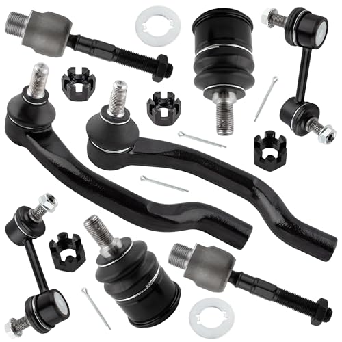 K90456 K90457 K500081 ES800459 ES800460 EV800461 Front Lower Ball Joints Inner & Outer Tie Rod Ends Stabilizer Sway Bar Links for Honda Accord 2008 2009 2010 2011 2012, Pack of 8