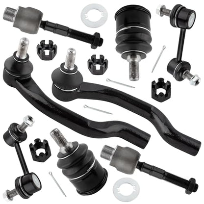 K90456 K90457 K500081 ES800459 ES800460 EV800461 Front Lower Ball Joints Inner & Outer Tie Rod Ends Stabilizer Sway Bar Links for Honda Accord 2008 2009 2010 2011 2012, Pack of 8