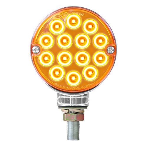 GG Grand General 75191 Amber/Amber 3 inches Double Face Pearl LED Pedestal Light, 14 High Power LEDs Per Side, 12V - color: Amber/Amber