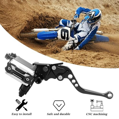 7/8" 22mm Motorcycle Brake Lever Handlebar Master Cylinder Clutch Levers Left & Right Set + Hand Grips + Handlebar Ends Set for Honda Kawasaki Suzuki Yamaha (Black) - color: Black