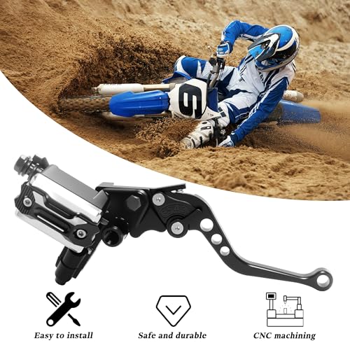 7/8" 22mm Motorcycle Brake Lever Handlebar Master Cylinder Clutch Levers Left & Right Set + Hand Grips + Handlebar Ends Set for Honda Kawasaki Suzuki Yamaha (Black) - color: Black